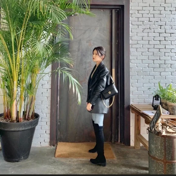 Zara Faux Leather Blazer M - Picture 5 of 10